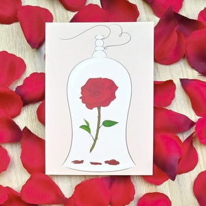 Tarjeta - Rosa bajo campana