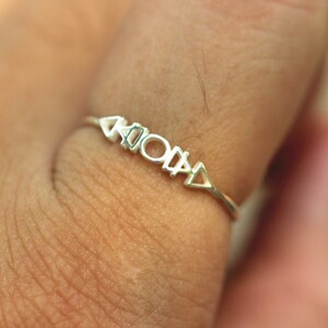 925 Sterling Silver Four Elements Ring, Astrology Jewelry