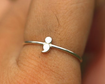 925 silver semicolon ring