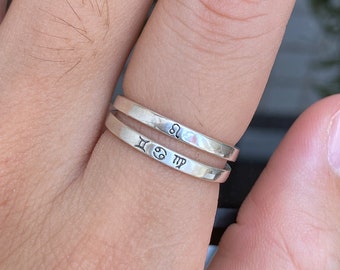 custom zodiac ring,925 silver Zodiac Constellation Rings,birthday gifts