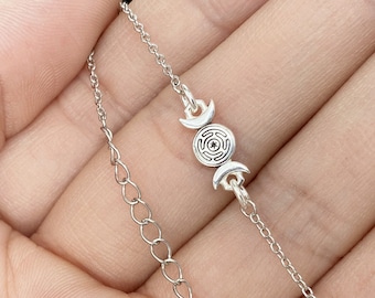 925 Silver Wheel of Hecate Bracelet: Goddess Amulet Jewelry