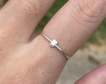 Zahnring, kleine Zähne Ring, 925 Silber Zahnarzt Schmuck, minimale Schmuck