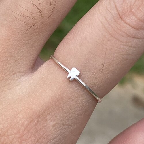Tooth Ring in Sterling Silver Minimal Ring Handmade Jewelry Etsy