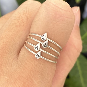 Satz von 4, 925 Silber 4-Element-Ring, Luft-Ring, Erde Ring, Feuer Ring, Wasser-Ring, natrualen Schmuck, Wicca Schmuck, Astrologie Schmuck, ethischen Schmuck
