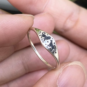 925 silver lion ring,love ring,couple ring,he and her,you and me jewelry,kiss lion jewelry