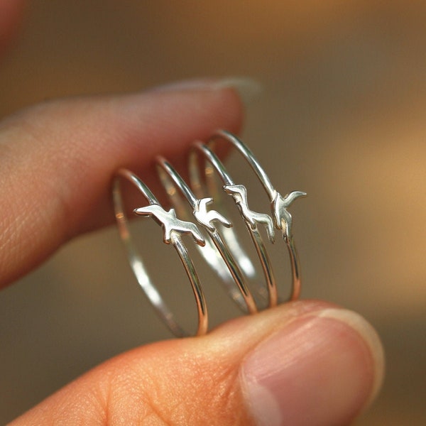 925 silver fly bird ring,dove ring,swallows ring