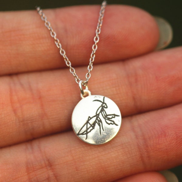 Collana 925 Silver Praying Mantis