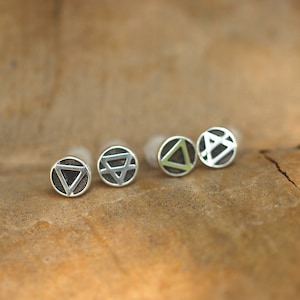 925 Silver Four Elements Stud Earrings, Ethical Jewelry