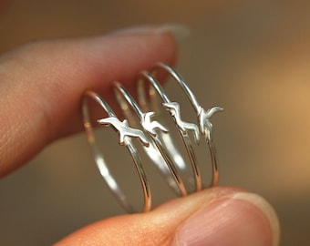 925 silver fly bird ring,dove ring,swallows ring