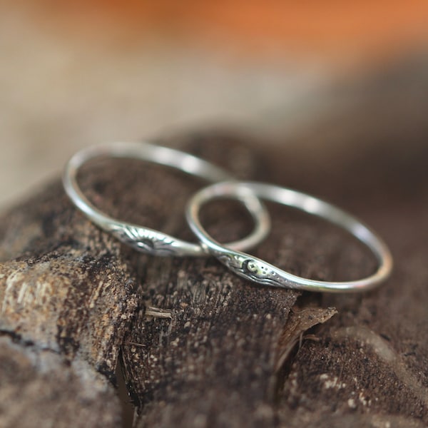 sunrise ring,moon ring,925 silver tiny ring, sun ring