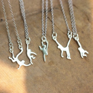 925 silver monkey necklace,forest animal jewelry