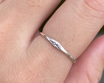 925 Sterling Silver Mountain Range Ring, Sunrise Jewelry
