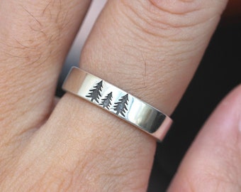 925 Silver Family Tree Ring: Personalized Forest Jewelry