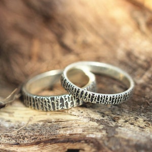 925 silver Aspen tree ring,forest ring,Nature jewelry,Wedding gift,couple jewelry