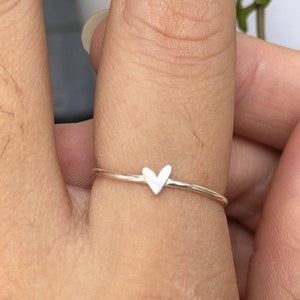 925 silver Minimalist heart love ring,dainty midi heart jewelry,simply tiny love ring,gift idea