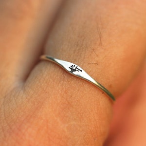 set van 2, aambeeld en hamer ring, 925 zilveren kleine smid sieraden, set van 2-listing afbeelding NO1 en NO2