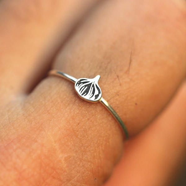 925 silver Garlic ring,vegan jewelry,chef jewelry