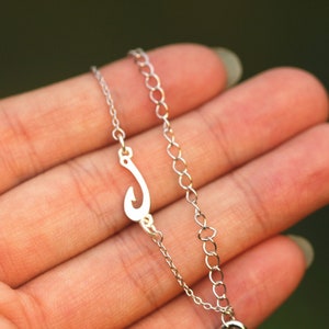 925 silver fish hook bracelet