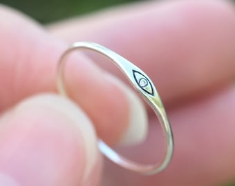 925 silver Evil eye ring,custom gemstone ring,dainty jewelry,handmade jewelry,gifts idea