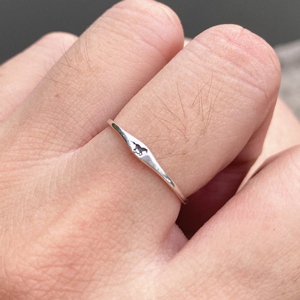 Sterling Silver Tiny Horse Ring: Equestrian Jewelry Gift