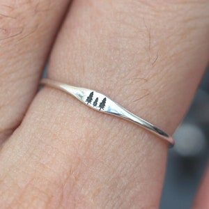925 silver tiny tree ring,midi silver custom tree ring,personlized family forest tree jewelry