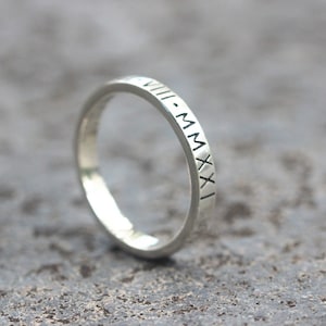 anillo de nombre personalizado, anillo de código Morse personlized, anillo inicial de plata 925, joyería delicada