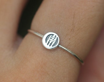 925 silver tree ring,pine tree ring