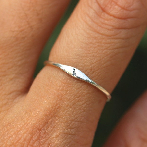 solid 925 silver quail ring