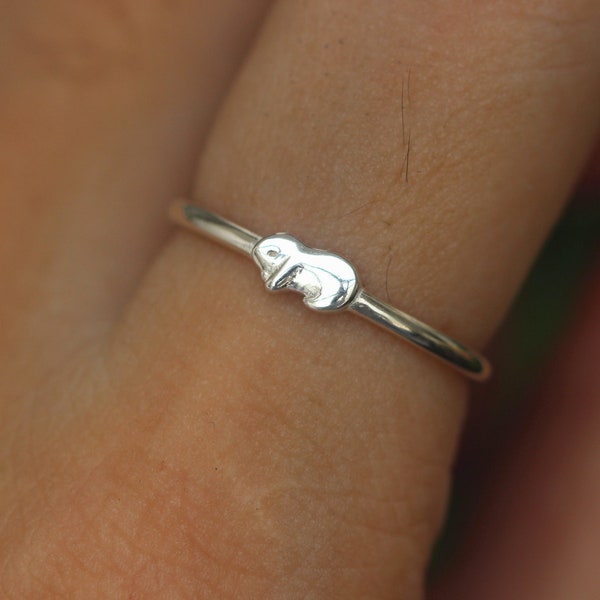 bague de lapin en argent