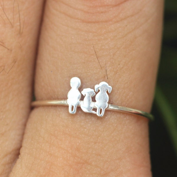 925 silver dog ring,silver cat ring,custom family pet ring,boy ring,girl ring,daughter jewelry