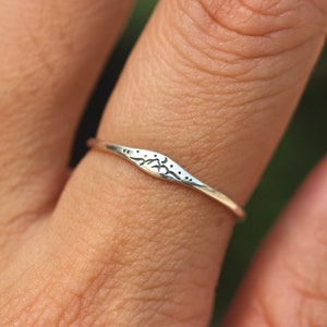 925 silver mountain ring,silver moon ring, Minimalist ring