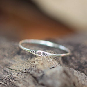 silver moon phase ring,tiny moon ring,half moon ring,silver moon ring,midi jewelry image 1