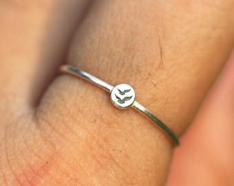 925 silver lover bird ring