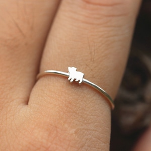 925 silver baby pig ring,Piggy ring