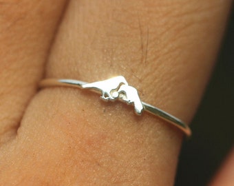 925 silver bird family ring,new mom gift