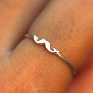 925 silver fish ring,beard ring,moustache ring