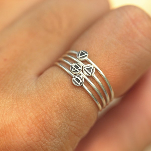 925 silver 4 element ring,air ring,earth ring,fire ring,water ring,natrual jewelry,wicca jewelry,Astrology jewelry,Ethical Jewelry