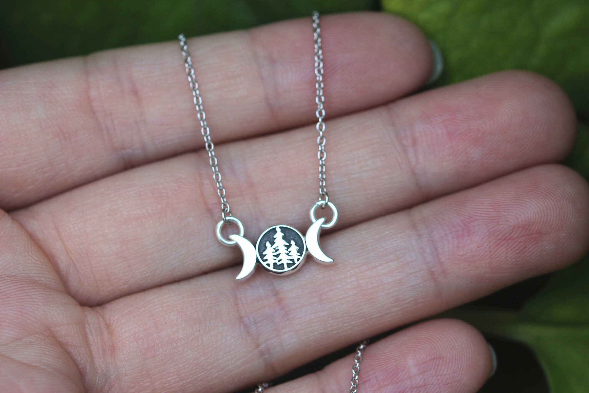 925 silver custom tree necklaceTriple Goddess | Etsy