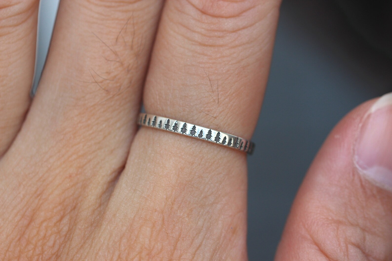 925 Silver Forest Tree Ring Trees a Round the Ring Etsy