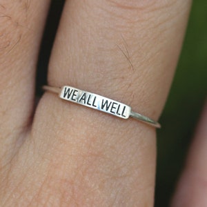 925 silver word ring,silver initial ring