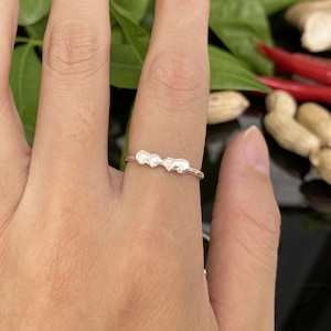 silver rabbit ring,kiss rabbit ring,family pet ring,silver bunny ring,custom bunny rabbit ring,925 silver Minimalist jewelry,animal ring