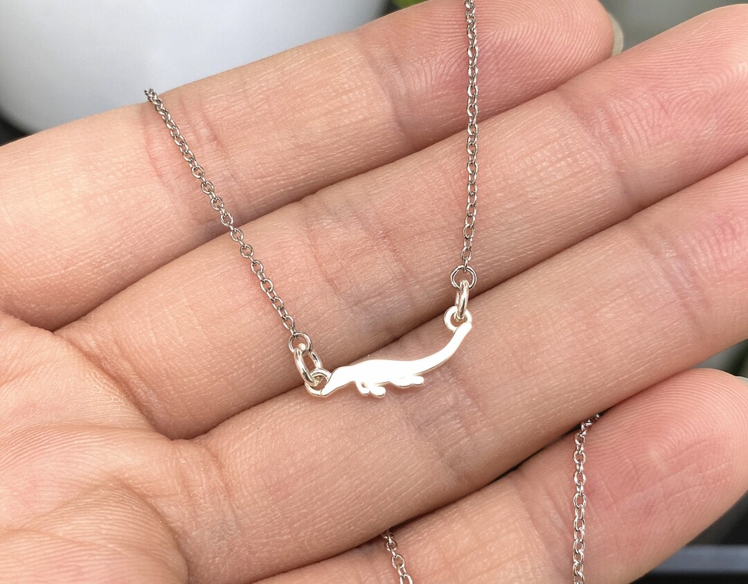 925 Silver Crocodile Necklace Etsy