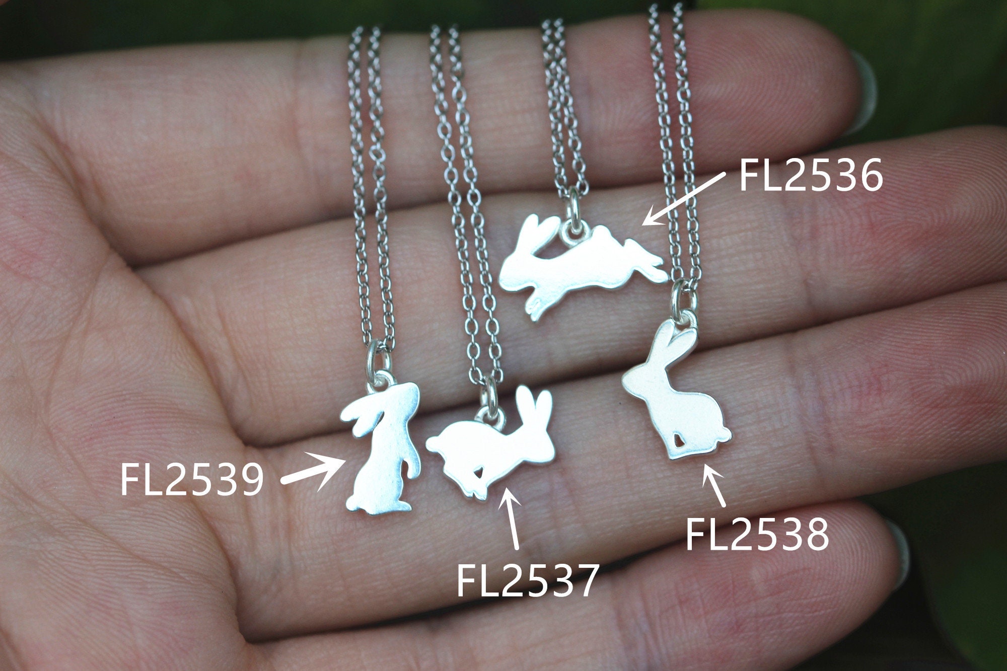 925 Silver Rabbit Necklacerunning Bunny Necklacefamily Pet | Etsy