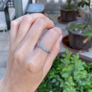 silver shamrock band ring,four leaf clover ring,silver leaves ring,unique band ring,custom leaf ring,personlized Clover Stacking jewelry image 3