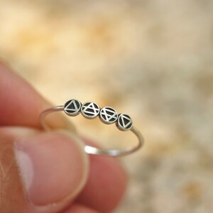 925 Silver Four Element Ring: Astrology Jewelry image 5