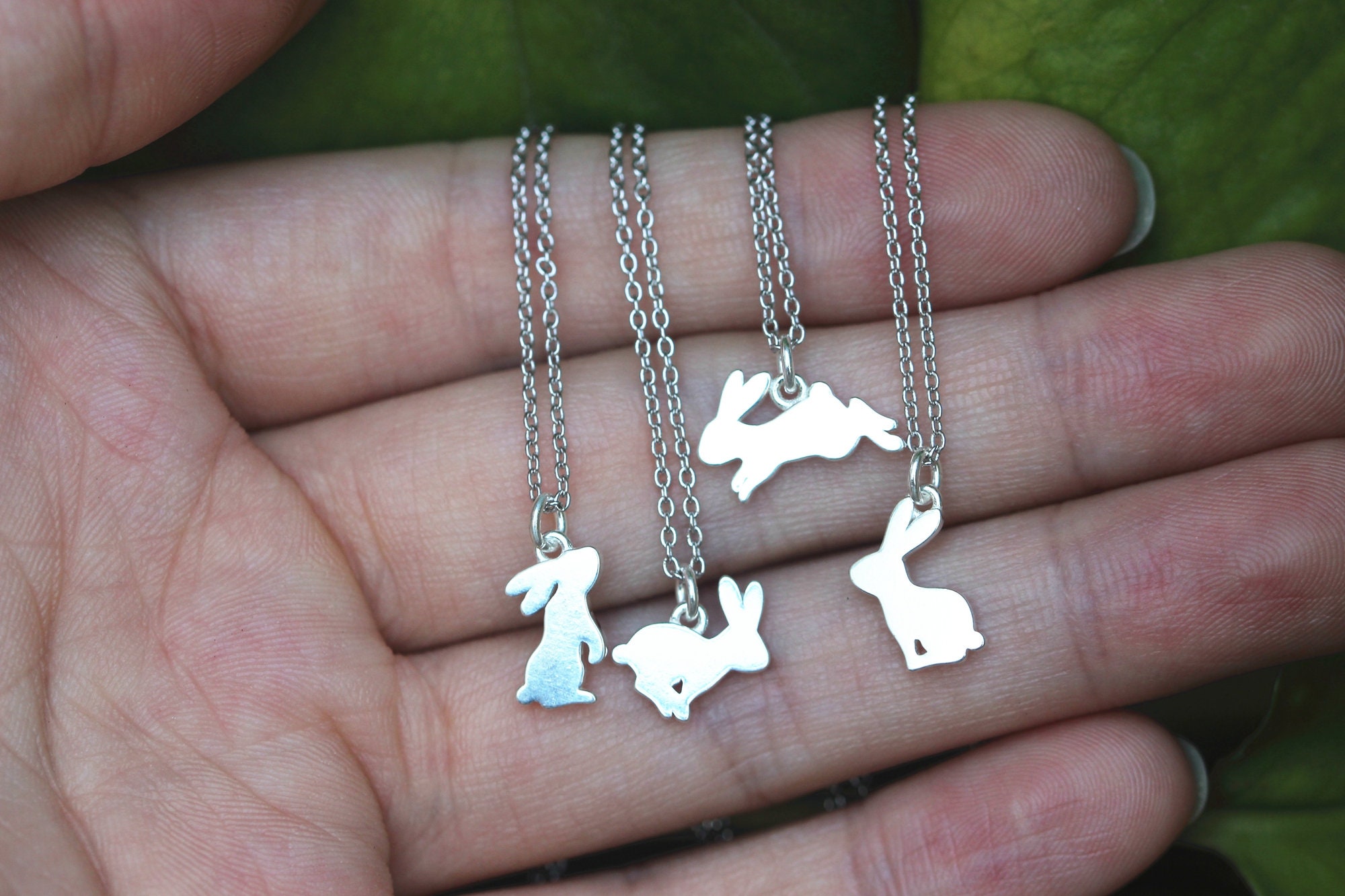 925 Silver Rabbit Necklace,running Bunny Necklace,family Pet Jewelry - Etsy