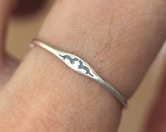 Sterling Silver Otter Ring: Lover Jewelry Gift