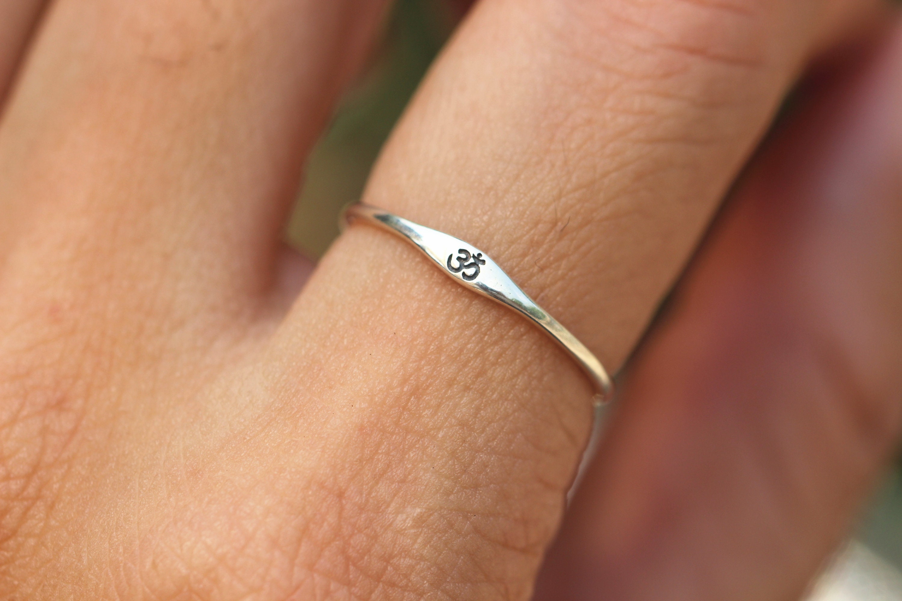 solid 925 silver Aum Om Ohm ring,Om symbol ring,Yoga Symbol jewelry