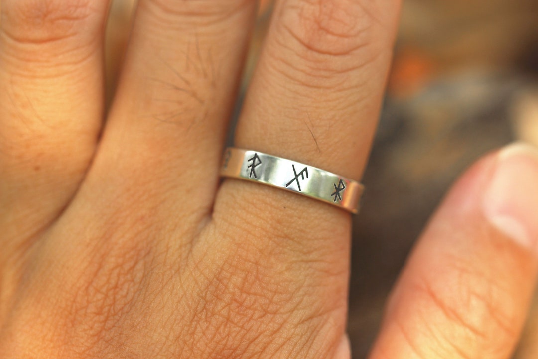 925 Silver Bind Rune Ring,custom Runes Band Ring - Etsy