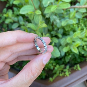 silver shamrock band ring,four leaf clover ring,silver leaves ring,unique band ring,custom leaf ring,personlized Clover Stacking jewelry image 6